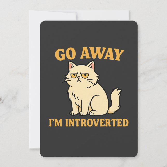 Convite Vá Embora, Sou Introvertido – Camiseta de Gato Eng (Frente)