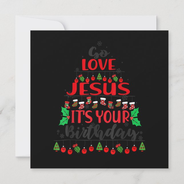 Convite Vá Jesus É Seu Aniversário Enfeite de árvore de Na (Frente)