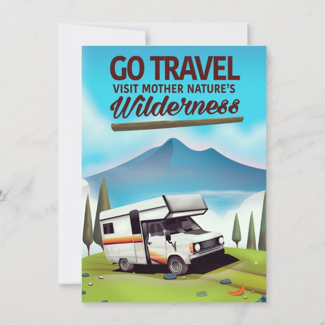 Convite Vá viajar, Visite a Natureza Selvagem da RV. (Verso)