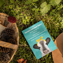 Convite Vaca branca com Arco qualquer Festa de aniversário