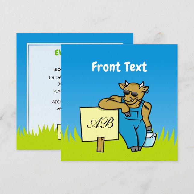 Convite Vaca com Sinal (Frente/Verso)