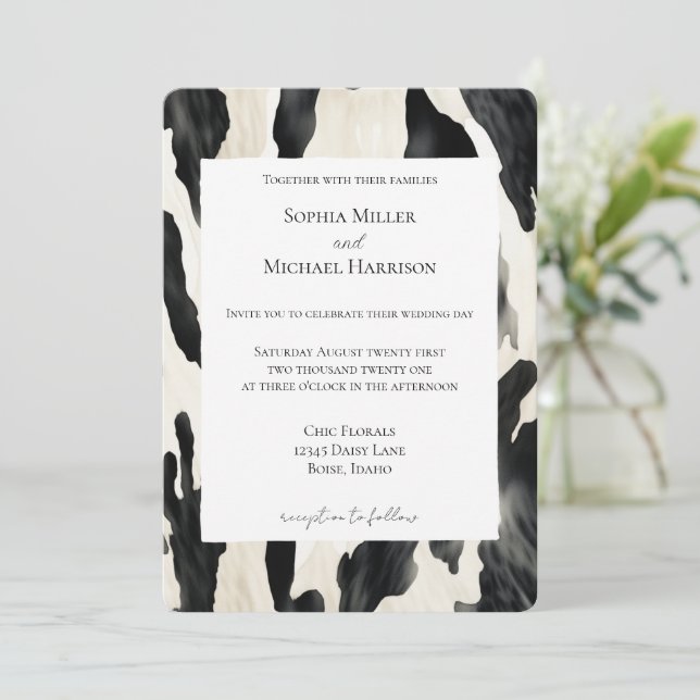 Convite Vaca de Fazenda Ocidental (Em pé/Frente)