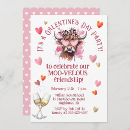Convite Vaca Hereford do Dia Festivo Galentine