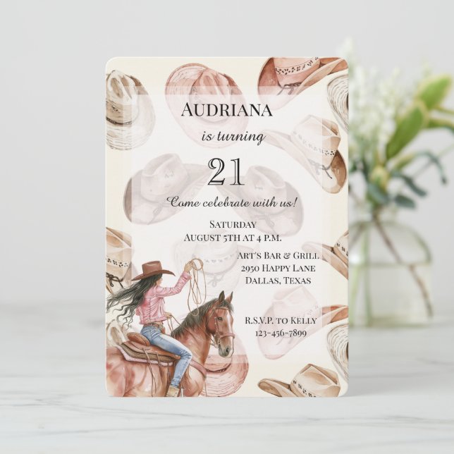 Convite Vaca Negra Ocidental Odiava Aniversário (Em pé/Frente)