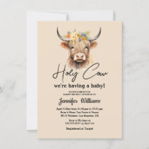vaca sagrada bezerro das terras altas chá de bebê