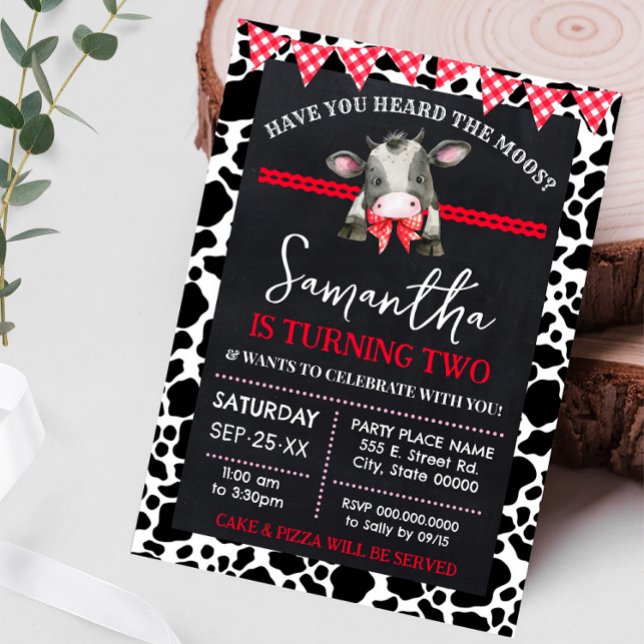 Convite Vaca Você Ouviu o aniversário da Fazenda Moos (Criador carregado)