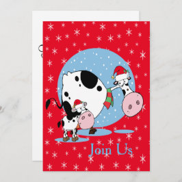 Convite Vacas do País com Natal Hats