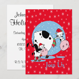 Convite Vacas do País com Natal Hats
