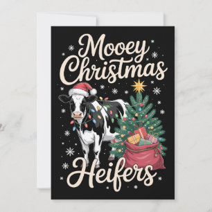 Convite Vacas Natal Bezerras Chapéu de Papai Noel Árvore d