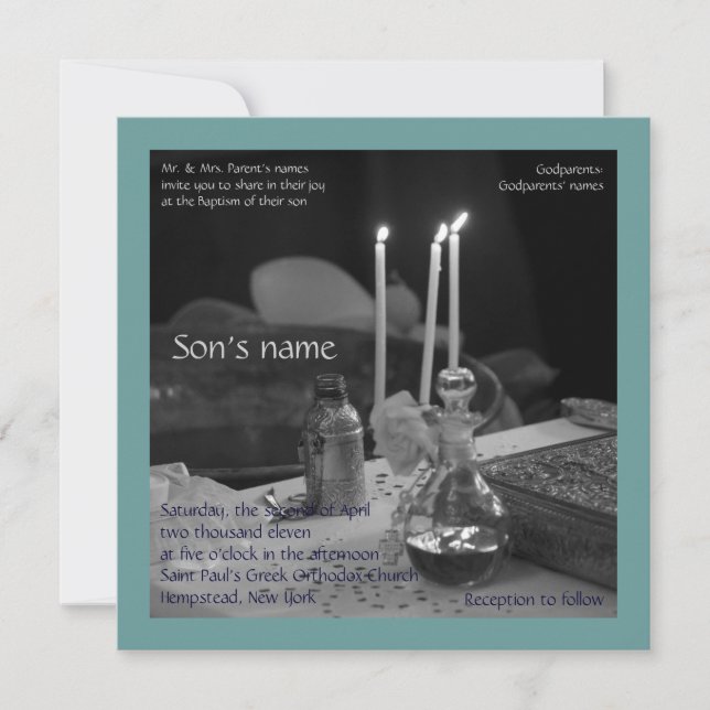 Convite Vaftisi azul (Frente)