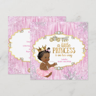 Convite Vagão Mágico Princesa Chuvada de Bebê Rosa Étnico