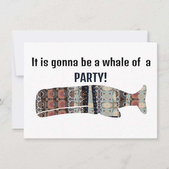 Convite Vai Ser Uma Baleia De Uma Festa (Frente)