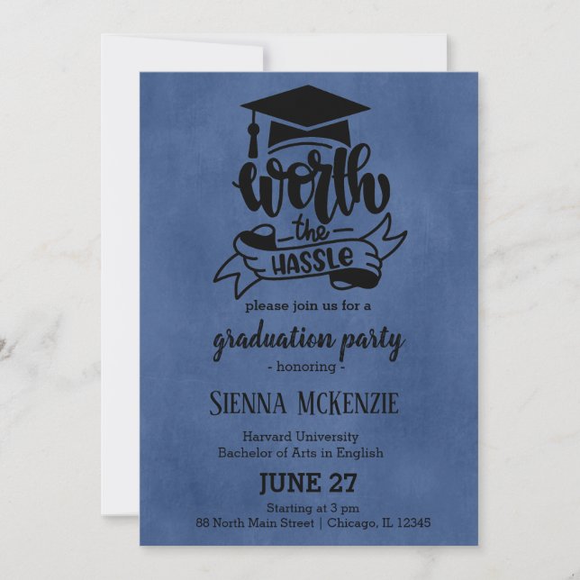 Convite Vale a pena - Azul (Frente)