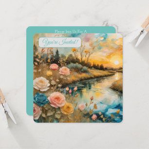 Convite Vale do Rio Rosa Dourada Nascer do Sol Noiva V