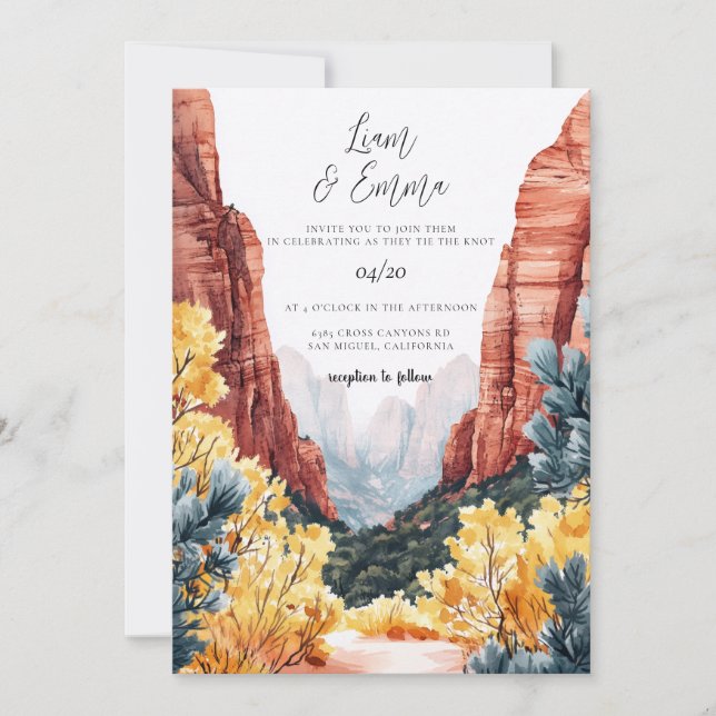 Convite Vale do Zion Canyon Utah (Frente)