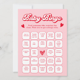Convite Valentine Baby Shower Baby Bingo Game Card