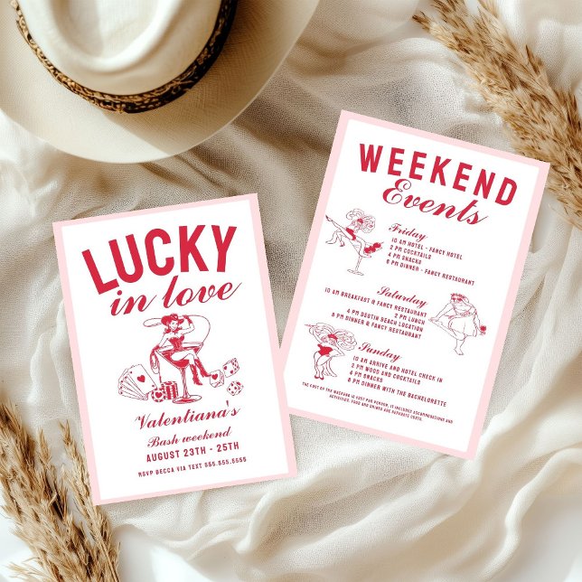 Convite Valentine lucky bachelorette in love party (Criador carregado)