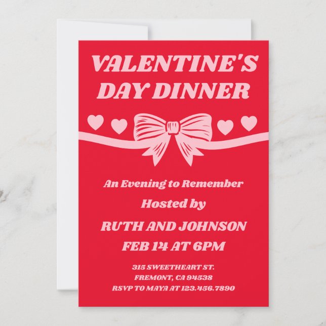 Convite Valentine’s Day Dinner Event (Frente)