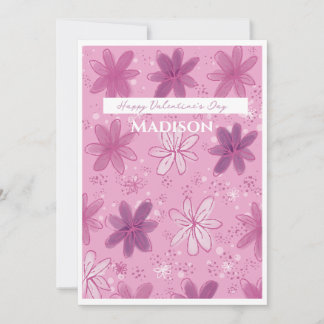 Convite Valentine’s Day flower card 
