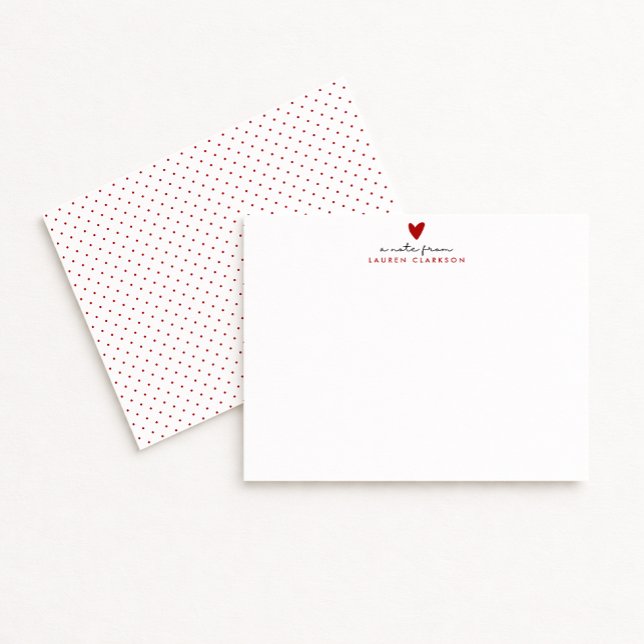 Convite Valentine’s Day Red Heart stationery Note Card (Criador carregado)