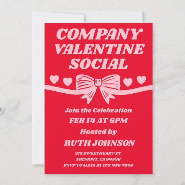 Convite Valentine Social da Empresa (Frente)