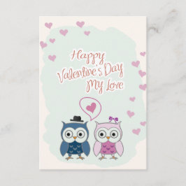 Convite Valentine's Day Card Cute Owns Couple