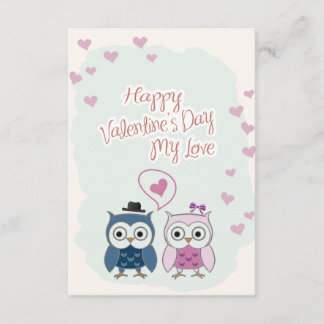 Convite Valentine's Day Card Cute Owns Couple