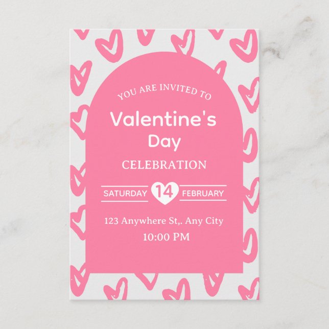 Convite Valentine's Day Invitation Card (Frente)