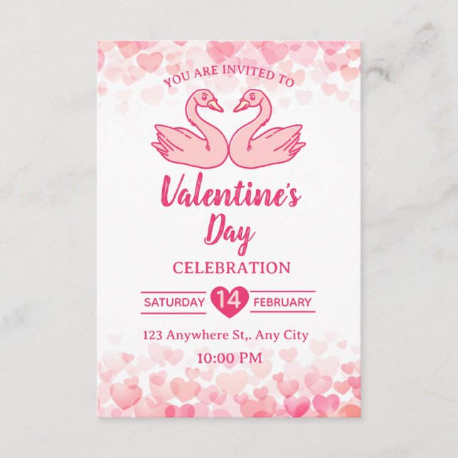 Convite  Valentine's Day Invitation Card (Frente)