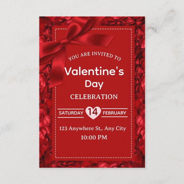 Convite Valentine's Day Invitation Card (Frente)