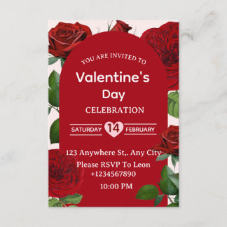 Convite Valentine's Day Invitation Card