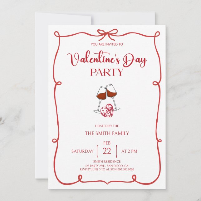 Convite  Valentine's day party (Frente)