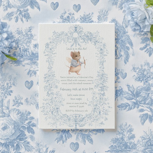 Convite Valentine's Day Party Mouse Themed Invitation (Criador carregado)