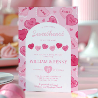 Convite Valentines Sweetheart Candy Baby Shower