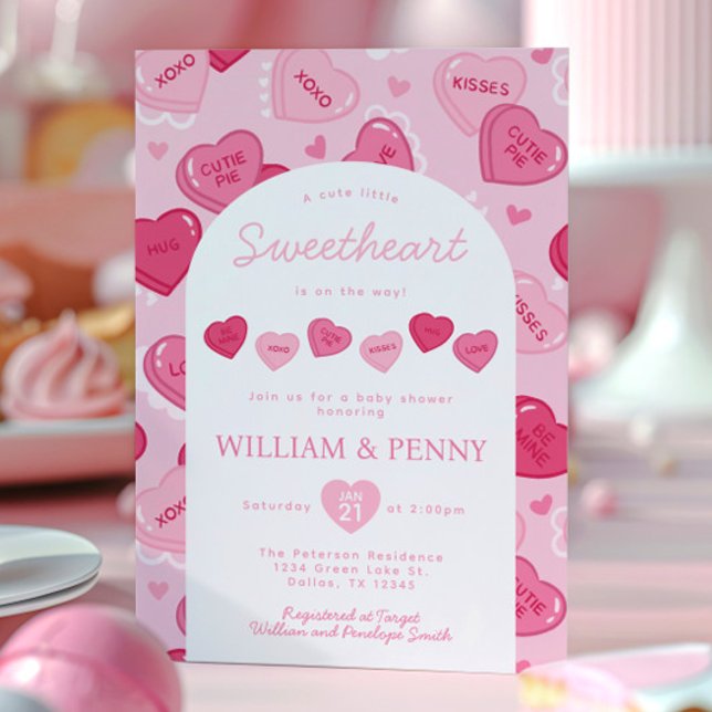 Convite Valentines Sweetheart Candy Baby Shower (Criador carregado)