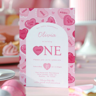 Convite Valentines Sweetheart Candy Birthday Party