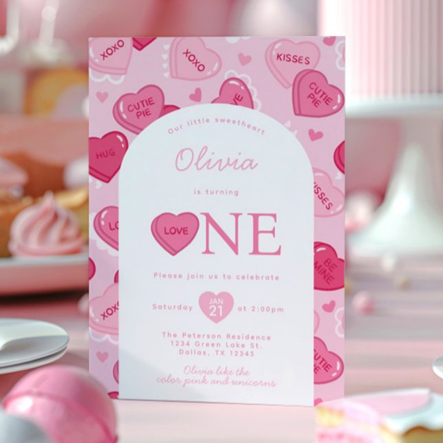 Convite Valentines Sweetheart Candy Birthday Party (Criador carregado)