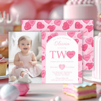 Convite Valentines Sweetheart Candy Birthday Party