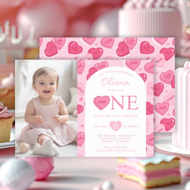 Convite Valentines Sweetheart Candy Birthday Party (Criador carregado)