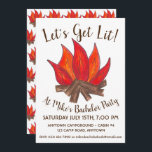 Convite Vamos Acampamento de Acampamento de Fogo de Acampa<br><div class="desc">Os convites apresentam um marcador original ilustrativo de uma fogueira, com VAMOS GET LIT numa fonte divertida. Ideal para uma despedida de solteiro ou outra celebração. Apenas personalize com suas informações de evento. Não vê o que está procurando? Precisa de ajuda para a personalização? Entre em contato com Rebecca para...</div>