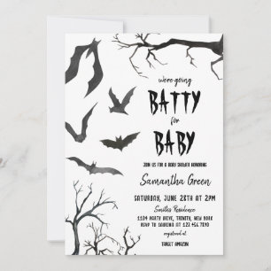 Convite Vamos ao Batty para o Chá de fraldas