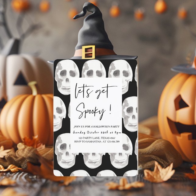 Convite Vamos assustador fica assustador | Festa de Hallow (Criador carregado)