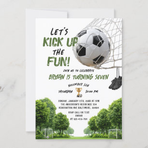 Convite Vamos Aumentar a Diversão Meninos Futebol Aniversá