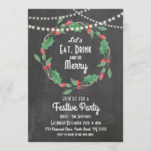 Vamos Beba Bebida e Seja Feliz Natal Wreath Convid