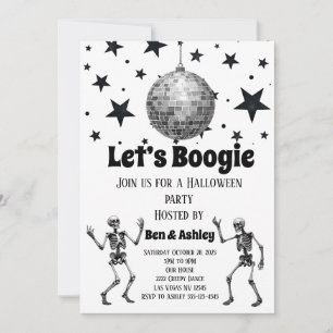Convite Vamos Bogie Dance Disco Ball Halloween