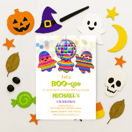 Convite Vamos BOO-gie Festa de Aniversário de Halloween Di