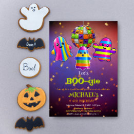 Convite Vamos BOO-gie Festa de Aniversário de Halloween Di