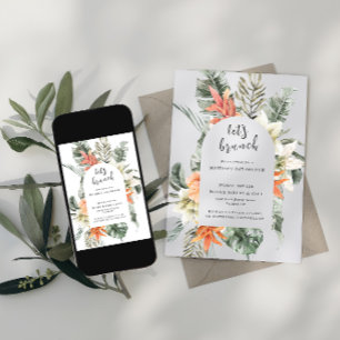 Convite Vamos Brunch Brunch Floral Tropical do Dia das M