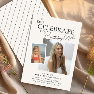 Convite Vamos Celebrar' Antes e Agora Aniversário de Adult