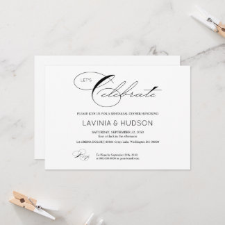 Convite Vamos Celebrar Caligrafia Elegante